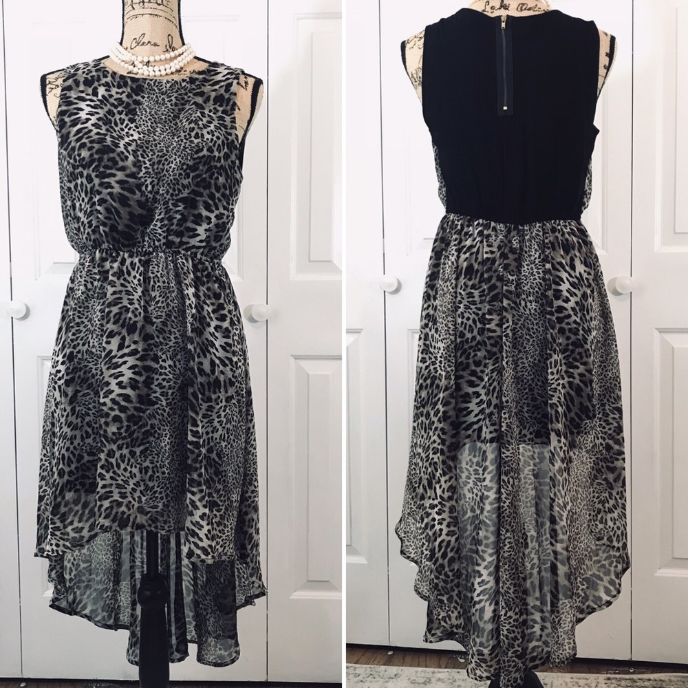 Forever 21 Hi-Lo Cheetah Print Sleeveless Dress